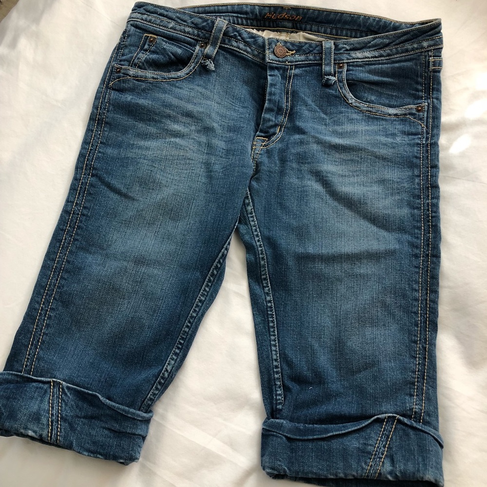Hudson knee length jean shorts